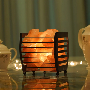 Lámpara de sal de roca de hierro forjado del Himalaya personalizada diseño de cuenco de cesta de Metal tallado para decoración del hogar artesanía Natural de Pakistán - Product Image 6
