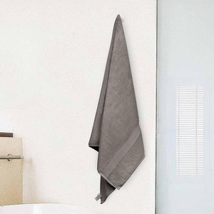 Serviette de bain en charbon de bois de haute qualité, séchage rapide, tissu super doux, pour usage quotidien dans la salle de bain, serviette de visage Oxford Gris - Product Image 5