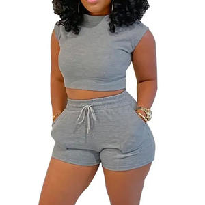 ชุดออกกำลังกายขาสั้น2ชิ้นสำหรับผู้หญิงกางเกงขาสั้นสำหรับขี่จักรยานกางเกงขาสั้นลายเบอร์มิวดาชุดวิ่งจ๊อกกิ้ง - Product Image 4