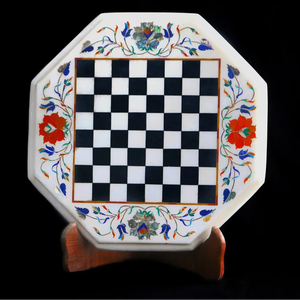 Marble Storage Box Chess <b>Set</b> | Handcrafted Black White Chess Board Game | Classic Strategy Game for Adults Kids | <b>Angel</b> Animal - Product Image 1
