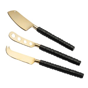 Juego de cuchillos de queso de acero inoxidable de 4 piezas, herramientas de queso de Color dorado con rebanador de queso para cocina, venta de bestias - Product Image 1