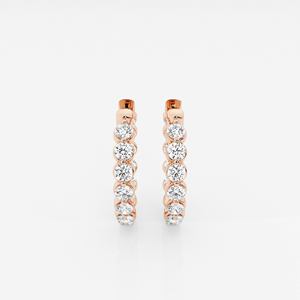 14K Gold Cut Moissanite Diamond Floating Hoop <b>Earrings</b> Clip-On Style for Religious Wedding Party Occasions Platinum Main Gift - Product Image 5