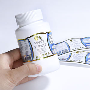 Rótulos Adesivos Personalizados em Rolo, Vinil Brilhante à Prova d'Água com Folha Dourada para Frascos de Suplementos de Saúde - Product Image 2
