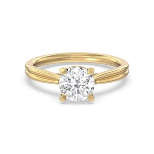 Vintage Classic Round Brilliant Cut Diamond Engagement <b>Ring</b> 0.90 <b>Carat</b> F-VS2 In 14K Solid <b>Gold</b> Wedding Anniversary Gift - Product Image 3