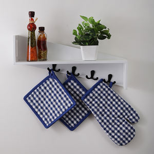 Mitaines de four en coton recyclé avec porte-casseroles en bande de silicone pour la cuisson au micro-ondes Protection des aliments à domicile pour les restaurants - Product Image 3