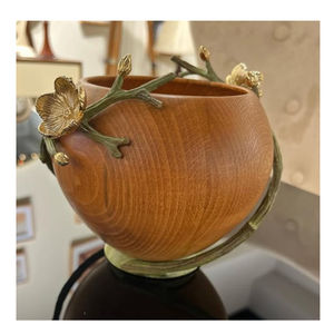 Ensaladera de Metal Dorado de la mejor calidad, acento Floral, ecológico, moderno para decoración del hogar, precio bajo, mesa, tuerca, bodas - Product Image 1