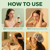 Cliniquement prouvé 100ml huile capillaire bio au romarin biotine bloqueur de DHT kératine huile de noix de coco menthe poivrée huile d'arbre à thé cheveux nourrissants