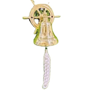 <b>Service</b> <b>Bell</b> with Wood Handle 11" for Wedding Events Decoration Coustmized Brass Hanging Ship's <b>Bell</b> - Product Image 1