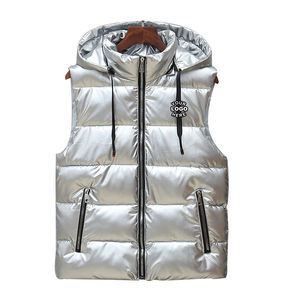 Gilet matelassé sans manches pour homme avec logo personnalisé, veste d'hiver, chauffe-corps en coton avec design matelassé, style décontracté, tissu matelassé - Product Image 2