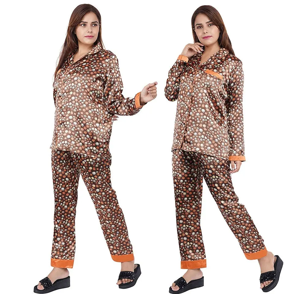 Designer Girls Ladies Plus Size Night Wear Pajama Satin Silk Couples Pajamas For Women Set Women's Sleepwear