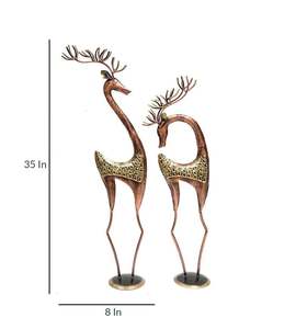 Sculpture animalière en fer marron décor de table de chambre d'hôtel et de restaurant de luxe moderne pour mariage artisanat d'art décor à la maison intérieur moderne - Product Image 4