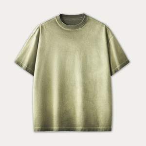 Camiseta de manga corta de algodón pesado de 230G para hombre, Camiseta holgada de algodón puro de Color sólido para hombre, camiseta de moda para hombre, Tops, ropa - Product Image 6