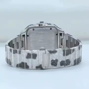 Reloj de Acero con Diseño de Cebra de Primera Calidad, con Moissanita, Cuadrado, Analógico, para Uso Formal e Informal, Disponible a Precio de Fábrica - Product Image 4