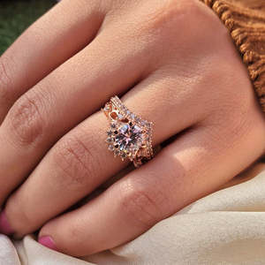 NOVAMART Fine Zarkan 925 Silver <b>Crown</b> Rose Gold Plated Stainless Steel <b>Ring</b>-Free Size Fashionable Trendy Engagement Wholesale Ex - Product Image 1