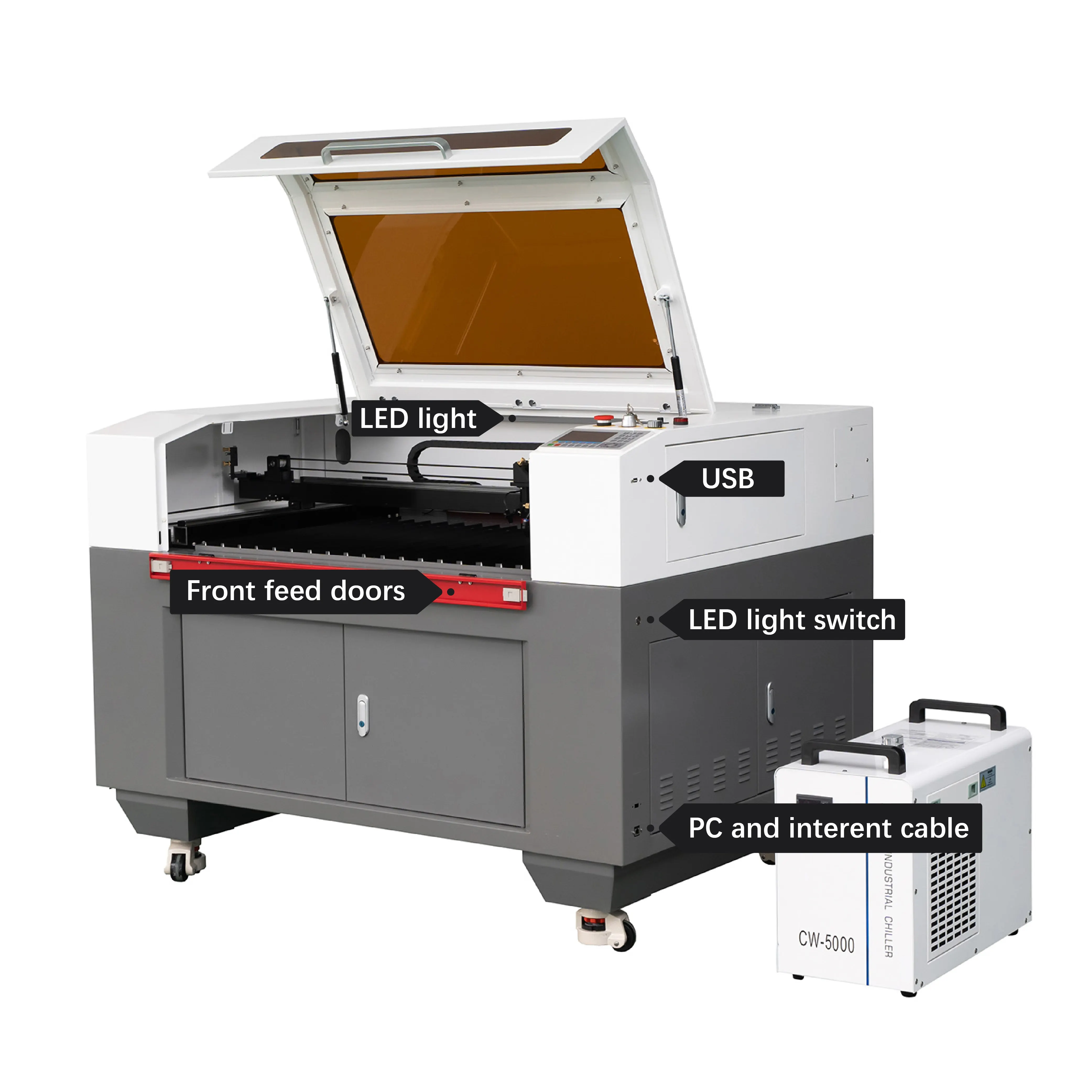 Macchina Laser CO2 600*900mm 6090 80W 100W macchina per taglio Laser Reci CO2 macchina per incisione Laser