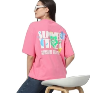 Camiseta Casual Extra Grande para Mujer, 300 GSM, Logotipo Personalizado, Multicolor, 100% Algodón, Gruesa, Talla Grande, Hecha en Bangladés - Product Image 1