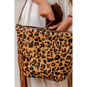 LW Style Huge Sale Discount Cowhide Fur Suede Leather Fringe <b>Bag</b> High Quality <b>Boho</b> Women Leather Shoulder <b>Bag</b> - Product Image 3