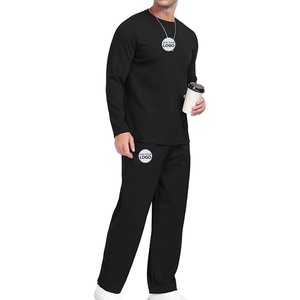 Ensemble de survêtement pour homme, taille grande, bleu, col rond, pantalon de survêtement - Product Image 3