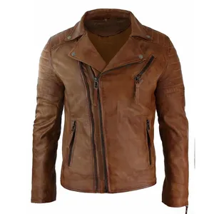 Натуральная Байкерская мотоциклетная кожаная куртка оптом новейший стиль уникальный дизайн кожаные куртки для продажи