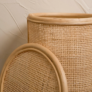 Cestas de Almacenamiento Redondas de Ratán Natural Tejidas a Mano con Tapa, Cestas Decorativas de Vietnam - Product Image 4