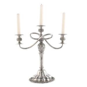 Design fantaisie métal 3 bras candélabres couleur argent mariage et noël décor de table centres de table candélabres de sol - Product Image 1