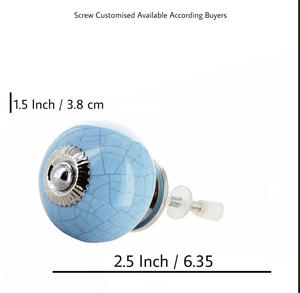 Hot Selling <b>Turquoise</b> Crackle Ceramic Knobs Industrial Drawer Cabinet Handle Pulls for Kitchen Bedroom Wardrobe Dining Dresser - Product Image 3