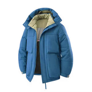 Veste matelassée en coton chaude pour homme, à col montant, à capuche, résistante au froid, décontractée, tendance, pour l'automne et l'hiver, pour les sports de plein air - Product Image 4