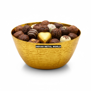 Tazón de Servir de Latón Dorado Martillado, Tazón para Chocolate, Decoración Festiva Premium para el Hogar, Vajilla, Artículo de Regalo a Precio Económico - Product Image 5