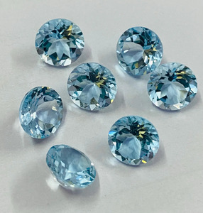 Topacio Azul Cielo Natural de Calidad AAA al por Mayor, Talla Redonda Facetada de 11x11, Corte Radiante, Gema Suelta para Joyería - Product Image 4