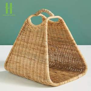 Top Selling Natural Rattan <b>Magazine</b> Basket <b>Holder</b> Storage Basket OEM Customized Handmade in Vietnam Wholesale - Product Image 1