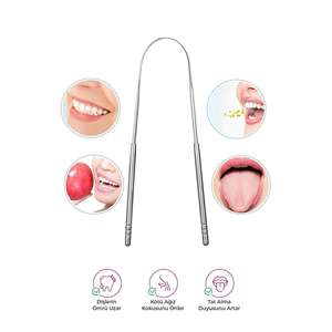 Grande brosse à dents en argent taille unique, grattoir lingual fabriqué en Turquie pour une élimination efficace de la plaque dentaire - Product Image 4