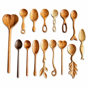 Wooden Serving <b>Spoons</b> Long Handle Durable Minimalist Design Eco-Friendly Kitchen Utensils - Product Image 2