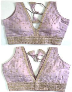 Chemisier moderne a Zari, fil travail et travail manuel prêt à chemisier a Froent motif ouvert et beau noeud été - Product Image 1