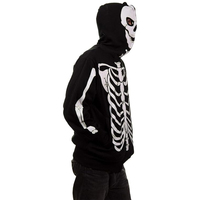 Dernier design – Sweat à capuche streetwear oversize pour homme, coupe-vent, entièrement zippé, motif squelette phosphorescent, en tissu mélangé de coton