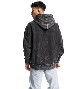 Personnalisez vos propres sweats à capuche surdimensionnés lavés à l'acide respirants pulls vierges lavés à l'acide pour hommes vente en gros - Product Image 1