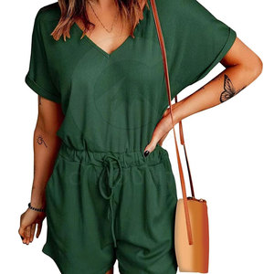 Rompers Casuales de Verano para Mujer, Manga Corta, Transpirables, de Algodón, para Playa, Viajes, Moda, Cómodos y Elegantes - Product Image 2