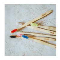 Cepillo de Dientes de Madera de Excelente Calidad, 100% Natural y Ecológico para Adultos, Libre de BPA, Cerdas Suaves, Moderno y Elegante para Uso en Hoteles