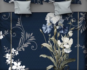 King Size Cotton <b>Bedding</b> Set with Folded Design 600TC Thread Count for Daily Use - Product Image 3