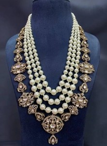 Conjunto de Joyas de Novia de Perlas y Kundan para Boda, Compromiso, Aniversario, Fiesta, Joyería Nupcial para Hombres y Mujeres - Product Image 2