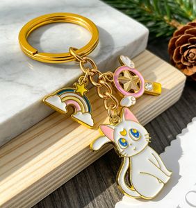 سلسلة مفاتيح معدنية على شكل قطة كرتونية قابلة للتخصيص بشعار وحجم وشكل مخصص، تخصيص احترافي لسلاسل المفاتيح المعدنية - Product Image 1