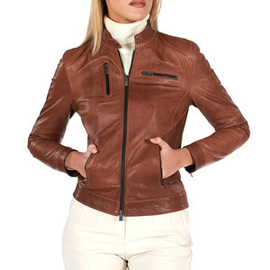 Prix pas cher nouveau respirant dernière conception femmes à la mode 2025 véritable haute qualité femmes meilleur Design vestes en cuir - Product Image 2