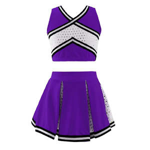 Ensemble d'uniformes de cheerleading, tissu de haute qualité, ajustement extensible, option de logo personnalisé pour les spectacles, l'entraînement et les compétitions - Product Image 1