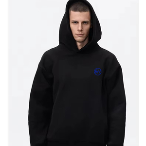 Sweats à capuche en coton pour hommes surdimensionnés personnalisés, unis, avec poche et impression numérique - Product Image 1