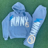 Fabricant de vêtements – Ensemble de survêtement unisexe 2 pièces hiver grande taille personnalisé coupe ajustée avec logo imprimé en relief