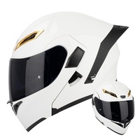 Casques de moto à double lentille en fibre de carbone avec logo personnalisé pour hommes Casque de moto à rabat