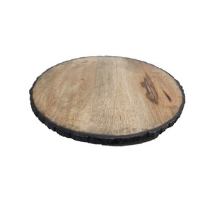 Présentoir à gâteaux en bois de forme ronde à un niveau Finitions naturelles pour présentoir de fête d'anniversaire de mariage en vrac personnalisé - Product Image 5