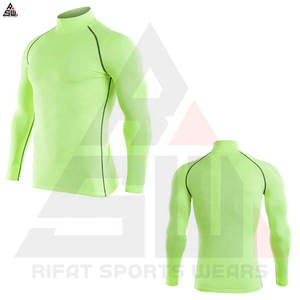 Chemises de compression de course à pied de haute qualité pour la salle de sport, respirantes, à séchage rapide, personnalisées, unisexes, manches longues, 100% polyester, OEM - Product Image 2