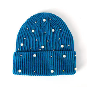 Gorro de Punto Acrílico con Perlas y Remaches, Grueso y Cálido para Invierno, para Mujer, en Todos los Colores, 2025 - Product Image 5
