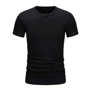 Camiseta de algodón de verano para hombre, Camiseta de cuello redondo informal cómoda de manga corta ajustada a la moda - Product Image 1