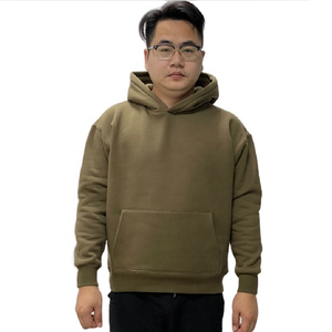 2024 alta calidad 100% algodón 400gsm peso pesado al por mayor en blanco personalizado polar pulóver sudaderas con capucha de gran tamaño para hombres - Product Image 4